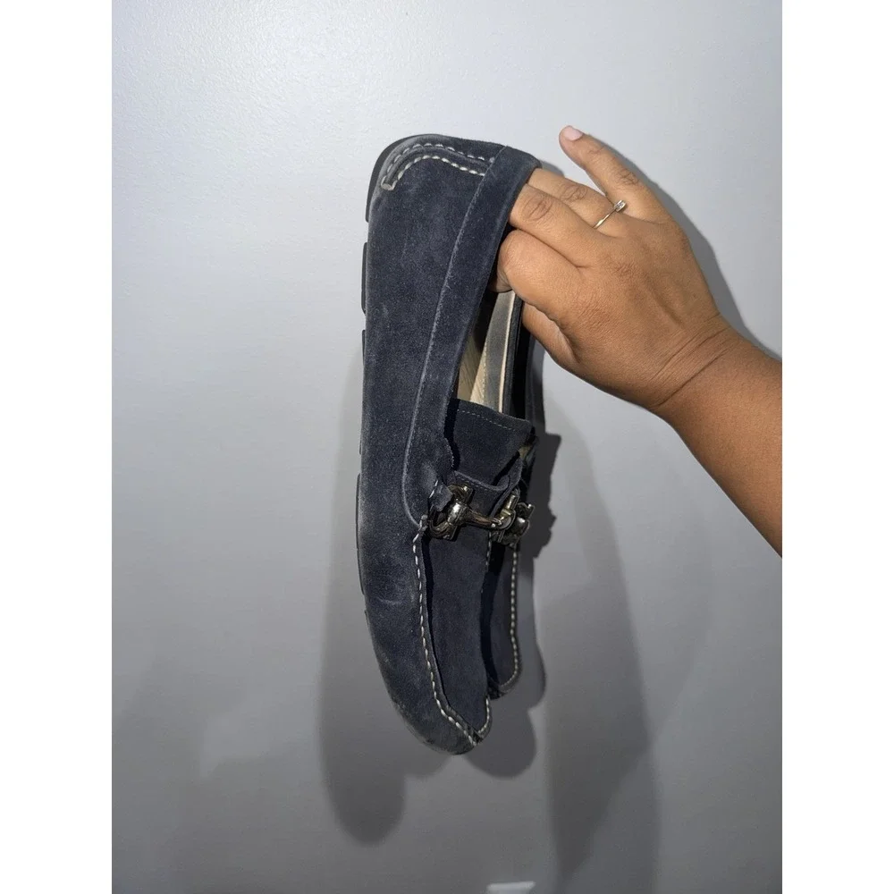 Ferragamo Gancini Ornament Driver  Sz 11 Dark Blue W